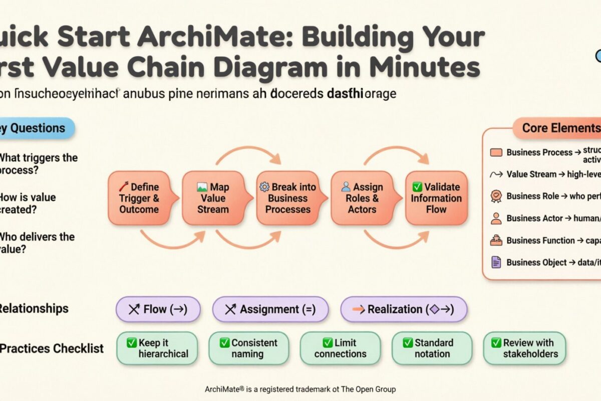 Schnellstart ArchiMate: Erstellen Sie Ihr erstes Wertketten-Diagramm in Minuten Schnellstart ArchiMate: Erstellen Sie Ihr erstes Wertketten-Diagramm in Minuten