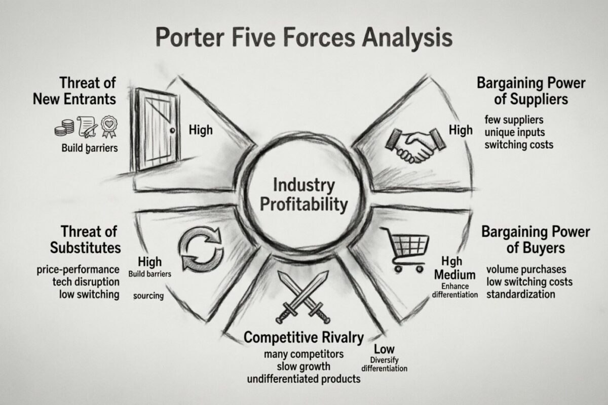 Analyse des cinq forces de Porter : comment identifier les menaces et les opportunités sur n’importe quel marché Analyse des cinq forces de Porter : comment identifier les menaces et les opportunités sur n’importe quel marché