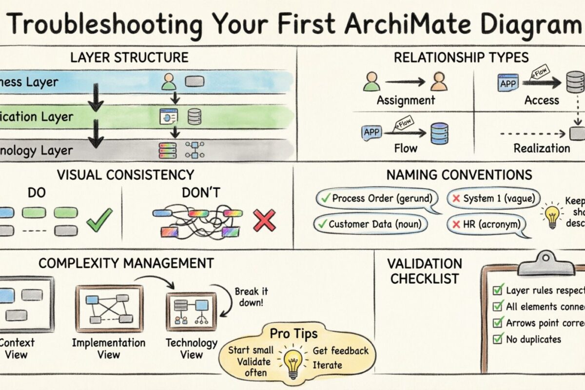 Memecahkan Masalah Diagram ArchiMate Pertama Anda: Tips untuk Kejelasan dan Konsistensi Memecahkan Masalah Diagram ArchiMate Pertama Anda: Tips untuk Kejelasan dan Konsistensi