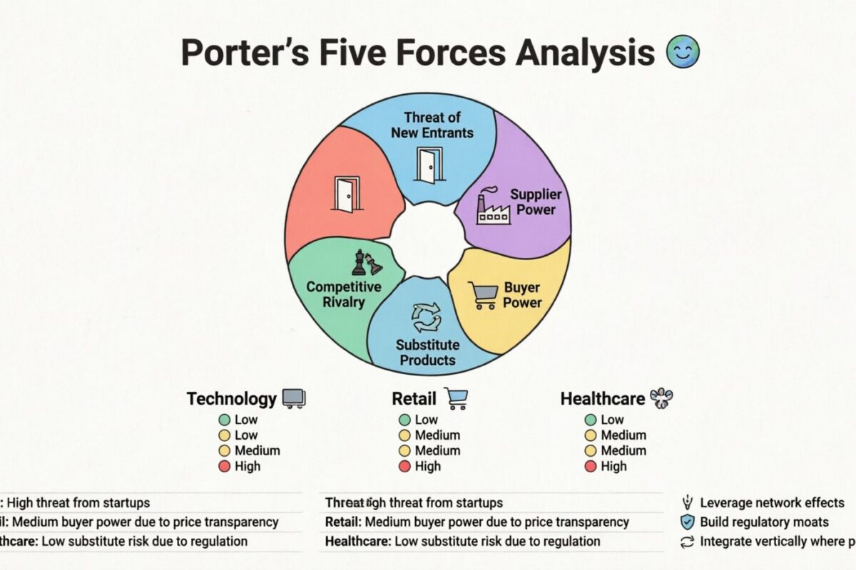 Porter Five Forces Analysis: Applying It to Tech, Retail, and Healthcare Industries