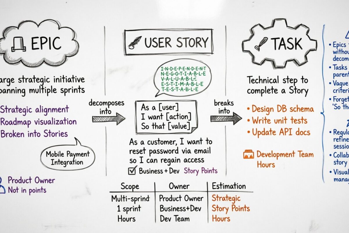Comparison: User Story vs. Epic vs. Task: Which Should You Write When?